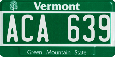 VT license plate ACA639