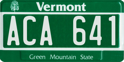 VT license plate ACA641