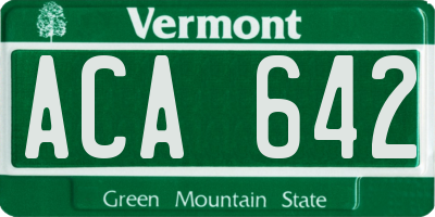VT license plate ACA642