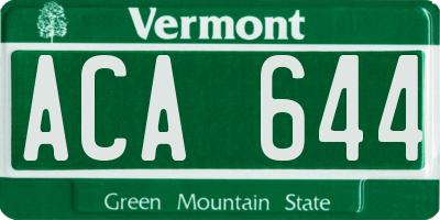 VT license plate ACA644