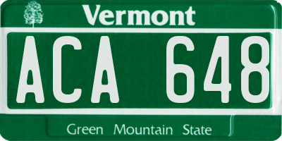 VT license plate ACA648