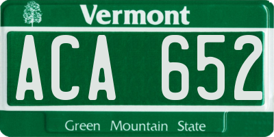 VT license plate ACA652