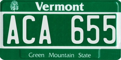 VT license plate ACA655