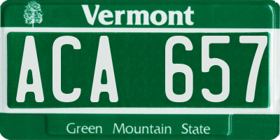 VT license plate ACA657