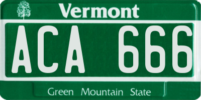 VT license plate ACA666