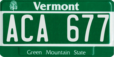 VT license plate ACA677