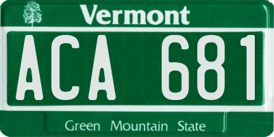 VT license plate ACA681