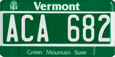 VT license plate ACA682