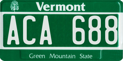 VT license plate ACA688