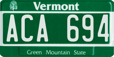 VT license plate ACA694