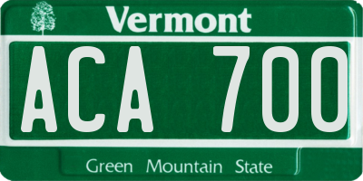VT license plate ACA700