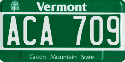 VT license plate ACA709