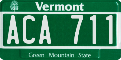 VT license plate ACA711
