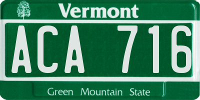 VT license plate ACA716