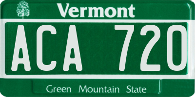 VT license plate ACA720