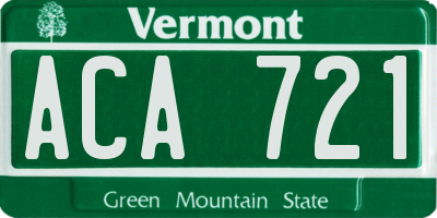 VT license plate ACA721