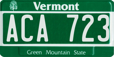 VT license plate ACA723