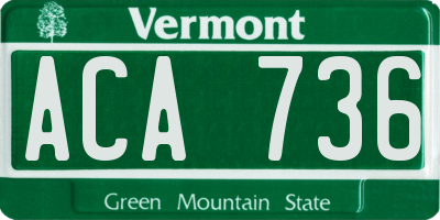 VT license plate ACA736