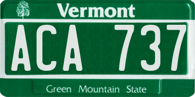VT license plate ACA737