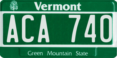 VT license plate ACA740