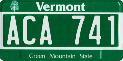 VT license plate ACA741