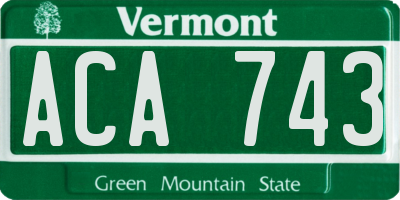 VT license plate ACA743