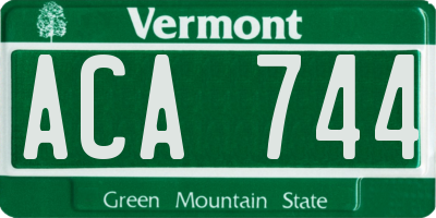VT license plate ACA744