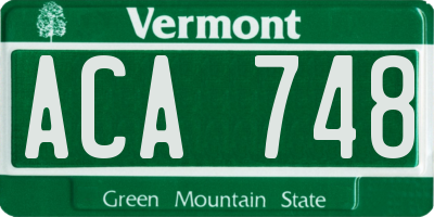 VT license plate ACA748