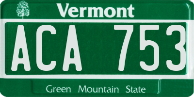 VT license plate ACA753