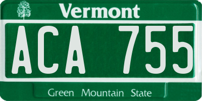 VT license plate ACA755