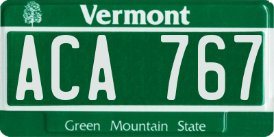 VT license plate ACA767