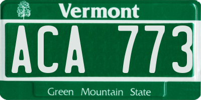 VT license plate ACA773