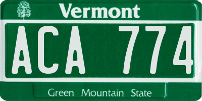 VT license plate ACA774