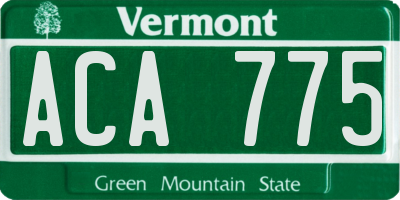 VT license plate ACA775