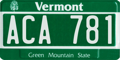 VT license plate ACA781