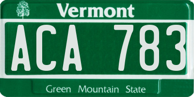 VT license plate ACA783