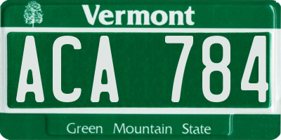 VT license plate ACA784