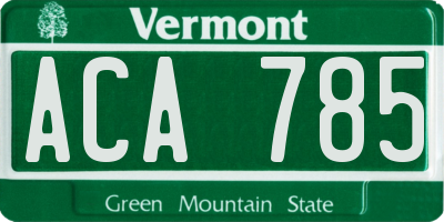 VT license plate ACA785
