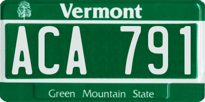 VT license plate ACA791