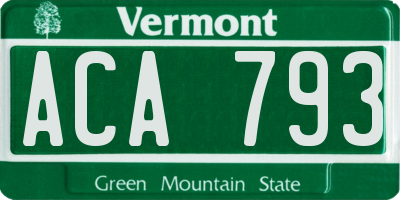 VT license plate ACA793