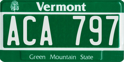 VT license plate ACA797