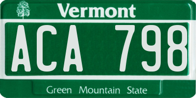 VT license plate ACA798