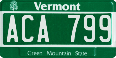 VT license plate ACA799