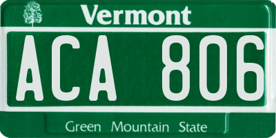 VT license plate ACA806
