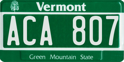 VT license plate ACA807
