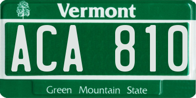 VT license plate ACA810