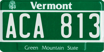 VT license plate ACA813