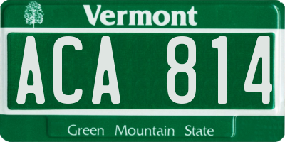 VT license plate ACA814