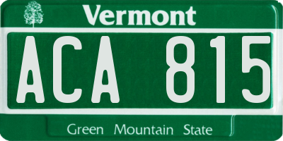VT license plate ACA815