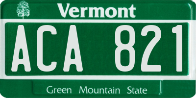 VT license plate ACA821